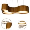 Lustre Pendente Orgânico Semi Cilíndrico de Madeira Teca Escura - 76 cm - 2