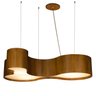 Lustre Pendente Orgânico Semi Cilíndrico de Madeira Teca Escura - 76 cm - 5