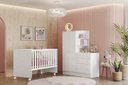 Ver imagem 5 de Quarto Bebê Guarda Roupa 2 Porta 3 Gavetas Berço e Colchão Espuma D-18 Branco Móveis Leartam