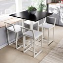 Ver imagem 1 de Conjunto Mesa Preta 4 Cadeiras Pequena Estofado Industrial White
