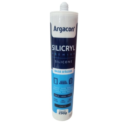 Silicone Silicryl Preto Base D Água Premium (290g) Argacon