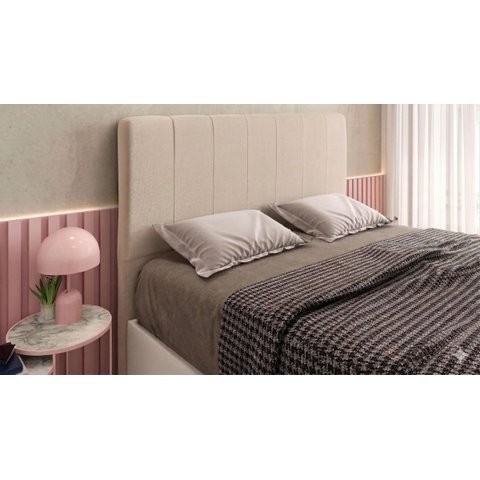 Cabeceira Casal 138 Estofada Magnólia Off White