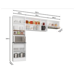 Cozinha Compacta Paris 6 Portas Mdp sem Balcão - Poliman - 3