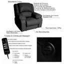 Ver imagem 2 de Poltrona do Papai Reclinável Elétrica com Massagem Magnum PU Sintético Preto - Gran Belo