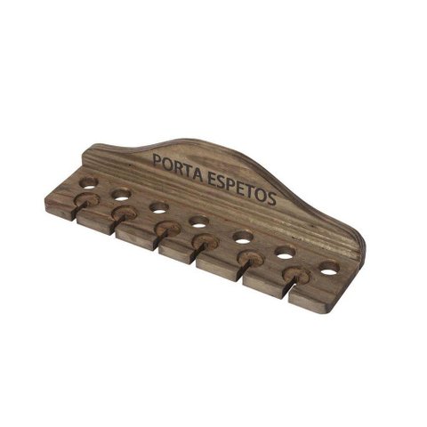 Porta Espeto Rústico de Madeira Pinus - Stolf