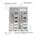 Ver imagem 4 de Roupeiro Solteiro Madri 4 Portas 4 Gavetas 161x214cm Creme/Branco 250701
