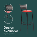 Ver imagem 4 de Kit 3 Banquetas Alta para Cozinha Junco Degradê Bancada Bistrô Balcão Ilhas Área Gourmet Piscina