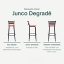 Ver imagem 3 de Kit 3 Banquetas Alta para Cozinha Junco Degradê Bancada Bistrô Balcão Ilhas Área Gourmet Piscina