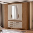 Ver imagem 4 de Guarda Roupa Casal França com Espelho 6 Portas Moval:Carvalho Fendi