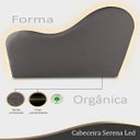 Ver imagem 2 de Cabeceira Led Orgânica 160cm Casal Queen Painél para Cama Box Bouclé Serena