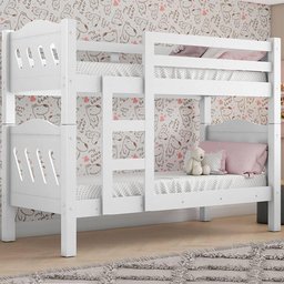 Beliche Perola Branco Vira Duas Camas Solteiro em Mdf para Quarto - Camas Fenix - 1