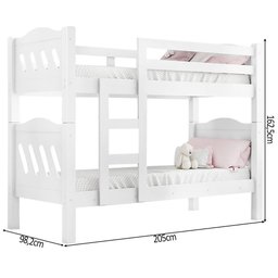 Beliche Perola Branco Vira Duas Camas Solteiro em Mdf para Quarto - Camas Fenix - 4