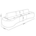 Ver imagem 5 de Sofá 5 Lugares Orgânico para Sala Living 366cm Vasti M03 Couríssimo Whisky - Lyam Decor