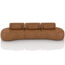 Ver imagem 3 de Sofá 5 Lugares Orgânico para Sala Living 366cm Vasti M03 Couríssimo Whisky - Lyam Decor