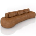 Ver imagem 1 de Sofá 5 Lugares Orgânico para Sala Living 366cm Vasti M03 Couríssimo Whisky - Lyam Decor