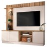 Painel Home Theater para TV até 60 Sala de Estar Khaled Off White/Freijó - Gran Belo - 1