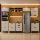 Ver imagem 1 de Cozinha Completa Imperatriz 6 Peças 100% MDF Marrom/Off White - Nesher