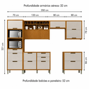 Ver imagem 3 de Cozinha Completa Imperatriz 6 Peças 100% MDF Marrom/Off White - Nesher