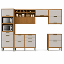 Ver imagem 2 de Cozinha Completa Imperatriz 6 Peças 100% MDF Marrom/Off White - Nesher