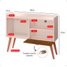 Rack Tv 32" Home Estante Sala Estar Recepção 1 Porta 2 Nichos Pés Retrô Decoração Moderna - - 7