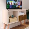 Rack Tv 32" Home Estante Sala Estar Recepção 1 Porta 2 Nichos Pés Retrô Decoração Moderna - - 3