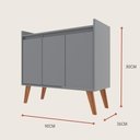 Ver imagem 6 de Aparador Buffet 90cm Retro Mdf Grafite Madri - On Móveis