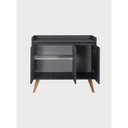 Ver imagem 4 de Aparador Buffet 90cm Retro Mdf Grafite Madri - On Móveis