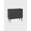 Ver imagem 3 de Aparador Buffet 90cm Retro Mdf Grafite Madri - On Móveis
