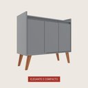 Ver imagem 5 de Aparador Buffet 90cm Retro Mdf Grafite Madri - On Móveis