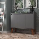 Ver imagem 1 de Aparador Buffet 90cm Retro Mdf Grafite Madri - On Móveis