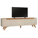 Ver imagem 1 de Rack Grécia 4 Portas para Tv 70'' 1,80cm Off White/naturalle