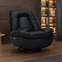 Ver imagem 1 de Poltrona Reclinável Elétrica com Massagem e Aquecimento Salvana L07 Couríssimo Preto - Lyam Decor