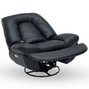 Ver imagem 6 de Poltrona Reclinável Elétrica com Massagem e Aquecimento Salvana L07 Couríssimo Preto - Lyam Decor