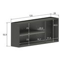 Ver imagem 3 de Armário Aéreo p/ Cozinha Estilo 7008 3 Portas 120cm Cinza/Grafite - Bertolini
