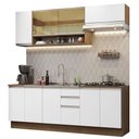 Ver imagem 3 de Armário de Cozinha Completa 240cm Rustic Branco Glamy Madesa 03