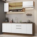 Ver imagem 1 de Armário de Cozinha Completa 240cm Rustic Branco Glamy Madesa 03