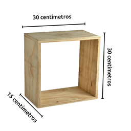 Nicho Quadrado Compensado Repac Madeiras Pinus 30x15x30 - Marrom-claro - 3