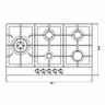 Cooktop 5 Bocas Aço Inox Sabaf Zurique 90cm Superautomático - Debacco - 2