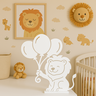 Enfeite Decorativo Leão com Balões - Estilo Safari:branco - 1