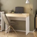Ver imagem 1 de Escrivaninha Mesa Escritório Home Office 2 Aberturas Mind 85cm Carvalho e Branco Artany
