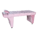 Ver imagem 1 de Maca Reta Estética Capitonê Salão Cílios Sobrancelha Veludo Rosê Clarinho