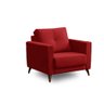 Poltrona Decorativa Berlin Estofada Pés Madeira Veludo Vermelho - 2