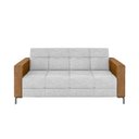 Ver imagem 5 de Sofá Living Decorativo Houston 2 Lugares 180cm Pés em Metal Linho/pu Cinza/ Caramelo G33 - Gran Belo