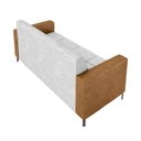 Ver imagem 7 de Sofá Living Decorativo Houston 2 Lugares 180cm Pés em Metal Linho/pu Cinza/ Caramelo G33 - Gran Belo