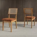 Ver imagem 1 de Kit 2 Cadeiras Estofadas Mdf C/ Tela Freijó/veronese Ca35