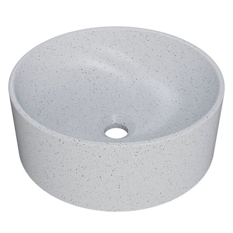 Cuba Pia para Banheiro Redonda 34cm Sara C08 Branco Granit - Mpozenato