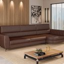 Ver imagem 2 de Sofá Aurora Estilo Moderno 3 Lugares 2,65 com Chaise Pés em Aço
