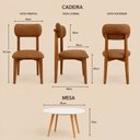 Ver imagem 3 de Kit Mesa Jantar 90cm Branca & 4 Cadeiras Estofadas Durango Antílope
