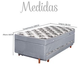Bicama com Box Baú Molas Ensacadas Solteiro com Cama Auxiliar 3 em 1 Mega Sul - 5