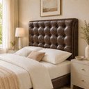 Ver imagem 2 de Cabeceira Ana Estofada Corino Modena p/ Cama Box Casal King 195cm Quarto